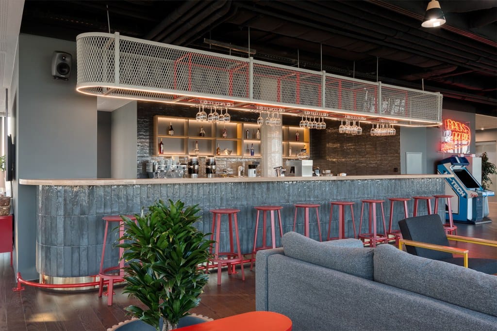 bar counter in gaming room area Nordeus office interior