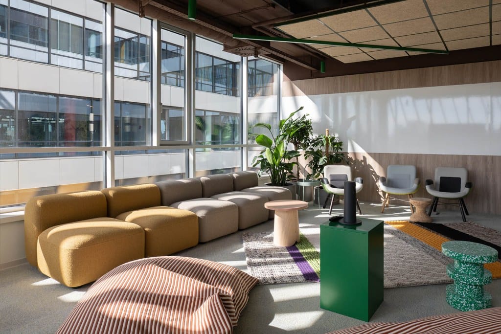 informal meeting room with fatboy bean bag Nordeus office interior