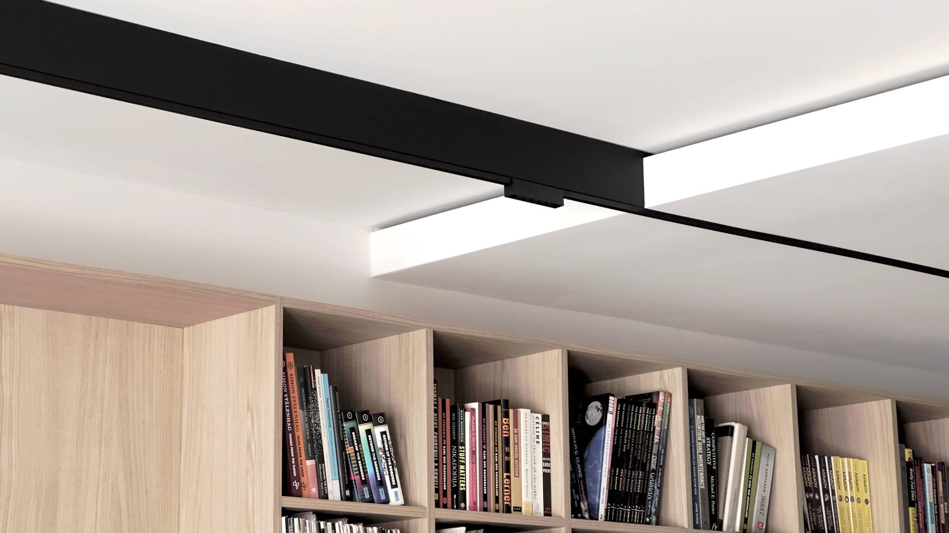 recessed ceiling lighting detail in Flow apartment interior design