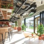 bar counter on the ground floor Tenderly office workspace interior Belgrade workplace kancelarija